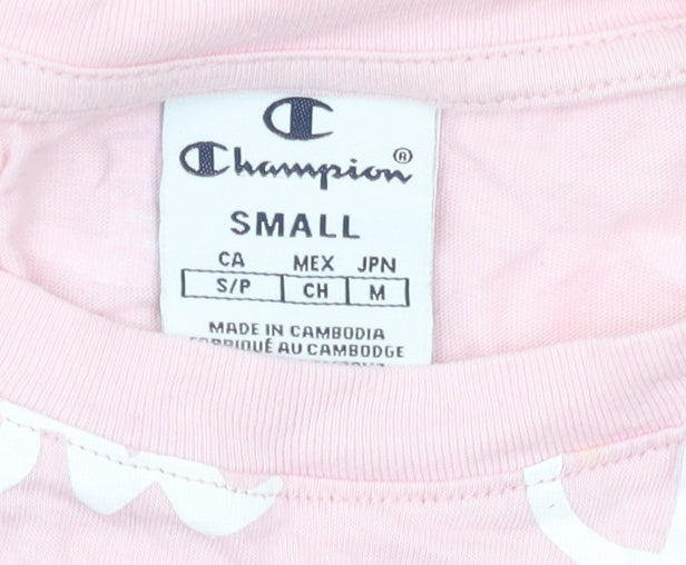 Champion Women's Pink Logo T-Shirt, Size S, Casual Style
