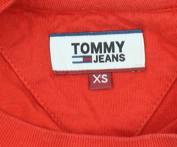 Tommy Jeans Women's Red XS Basic Crew Neck T-Shirt