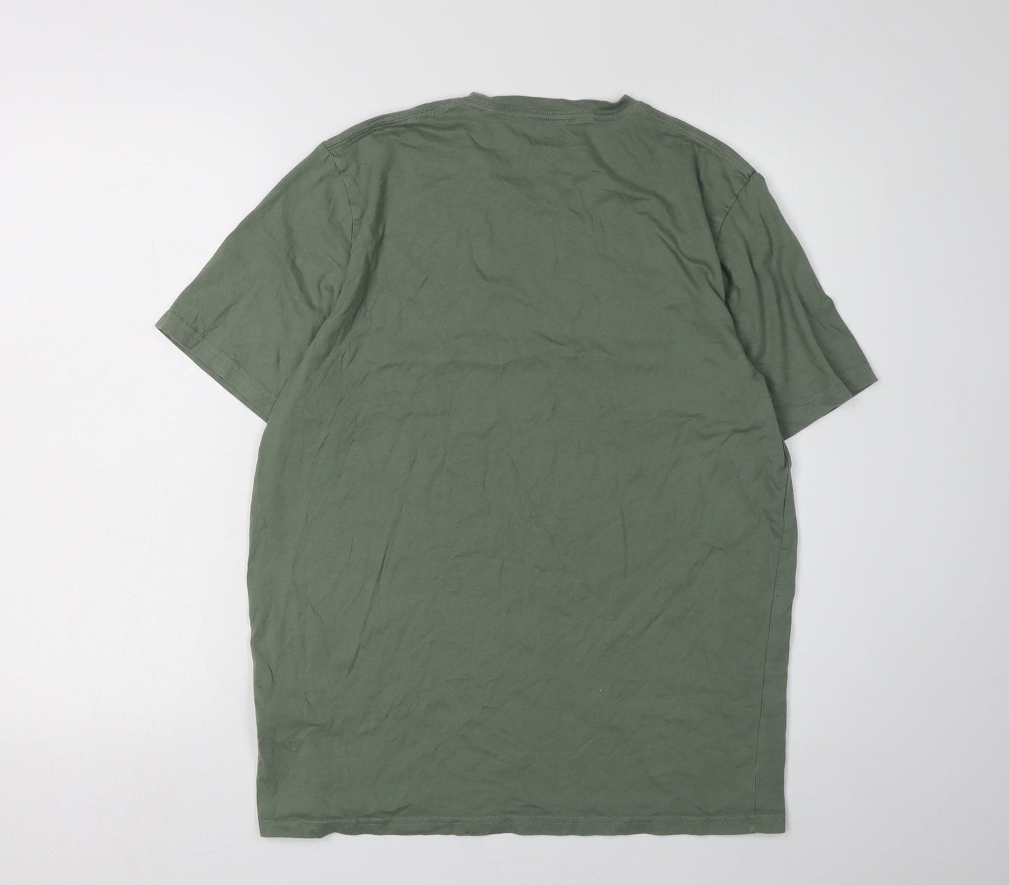 Hollister Men's Green Crew Neck T-Shirt Size L