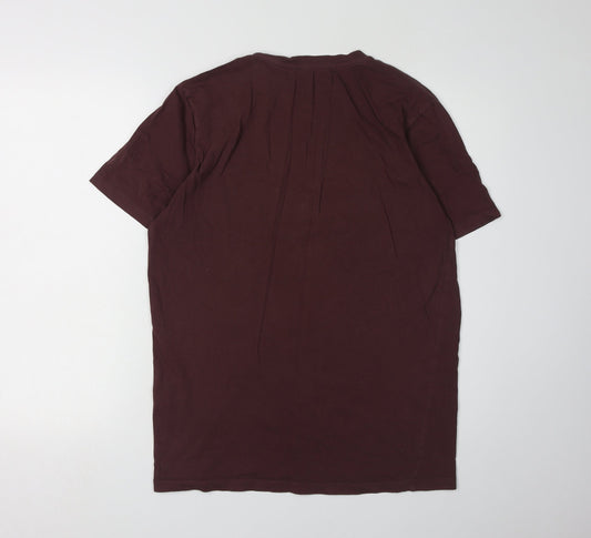 Jack & Jones Men's Brown L T-Shirt - Cotton Crew Neck