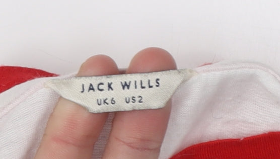 Jack Wills Women’s White Ringer T-Shirt Size 6