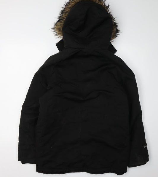 Hollister Men's Black XS Parka Jacket with Fur Trim