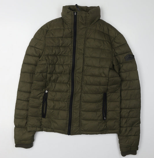 Womens UK Size S Regular Superdry Green Nylon Jacket