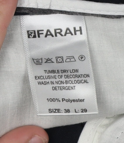 Farah Men's Black Dress Pants, Size 38 Straight Leg