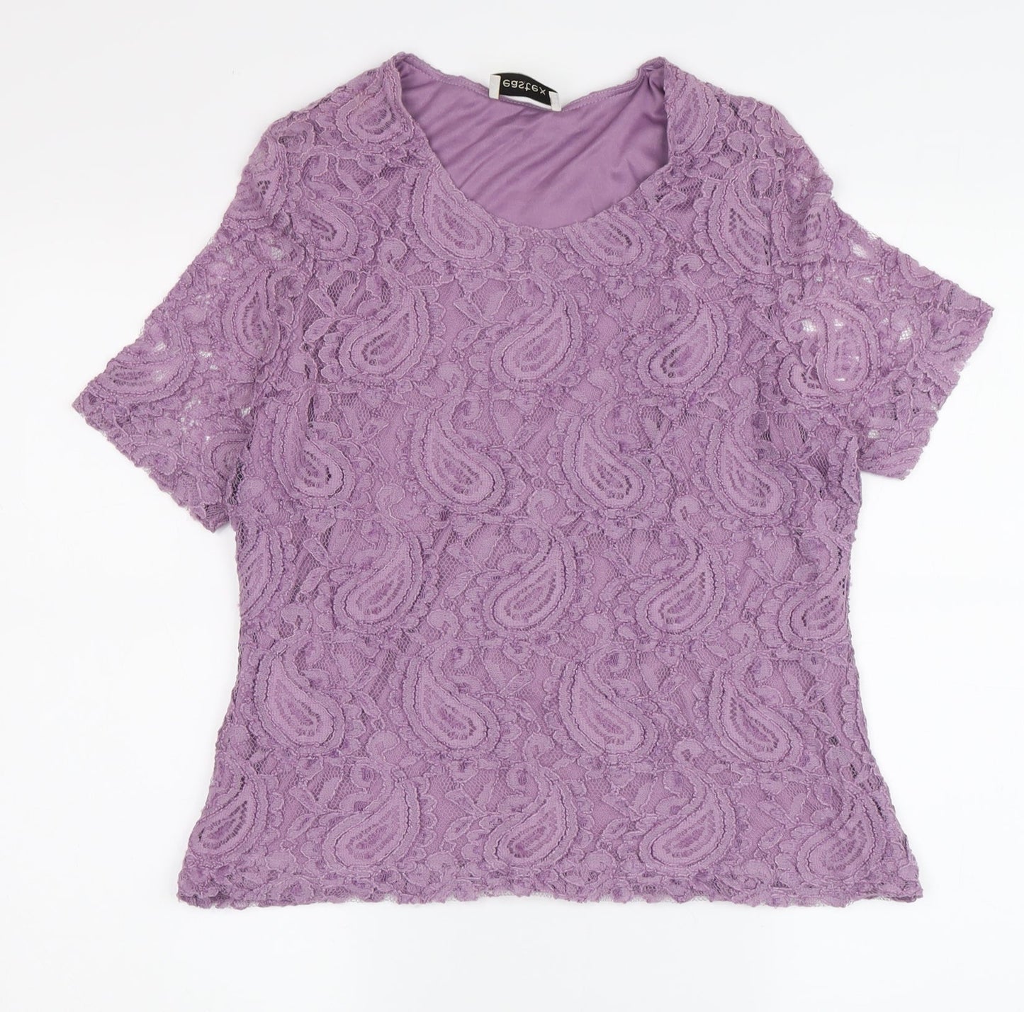 Eastex Women’s Purple Lace Blouse, Size 10