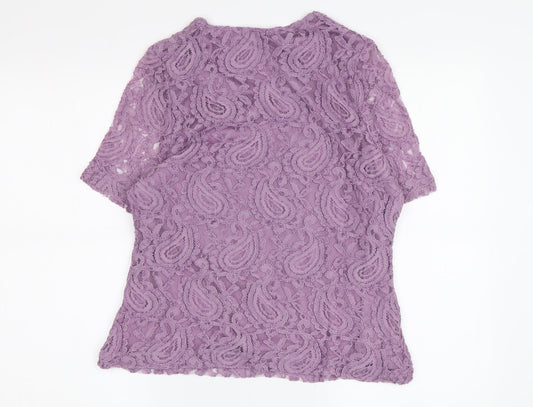 Eastex Women’s Purple Lace Blouse, Size 10