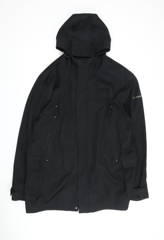 Duck and Cover Men's Black Hooded Parka Jacket XL