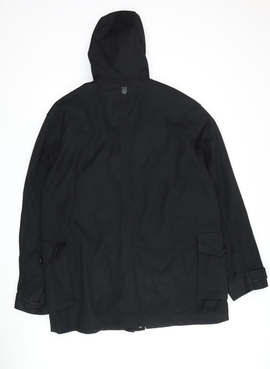 Duck and Cover Men's Black Hooded Parka Jacket XL