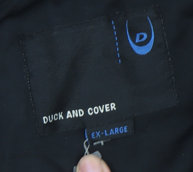 Duck and Cover Men's Black Hooded Parka Jacket XL