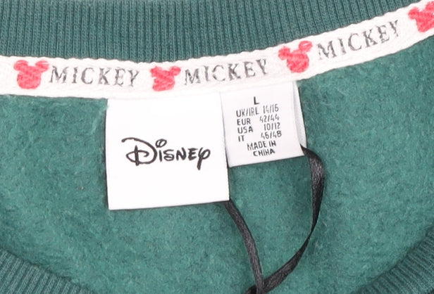 Disney Unisex Green Mickey Sweatshirt L Pullover Casual