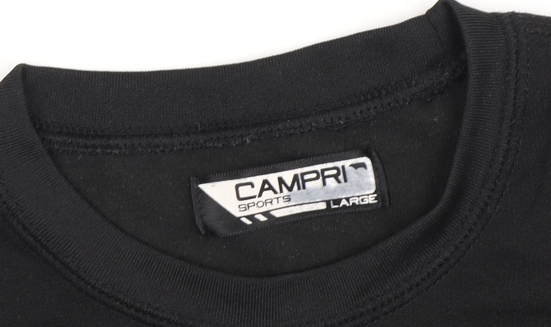 Campri Men’s Black Long Sleeve Crew Neck Top L