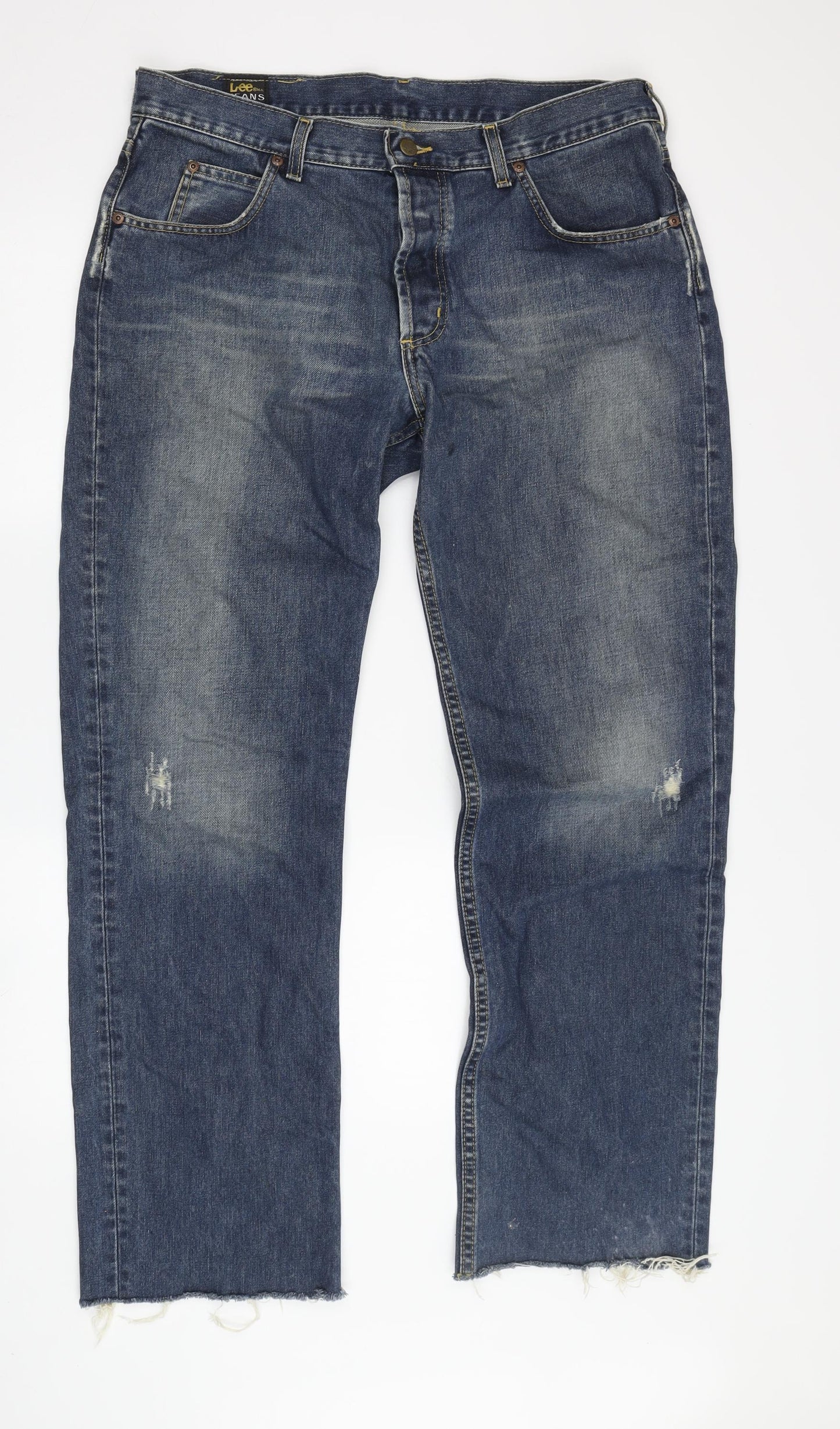 Lee Men's Blue Straight Denim Jeans, Size 36-32