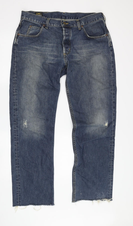 Lee Men's Blue Straight Denim Jeans, Size 36-32
