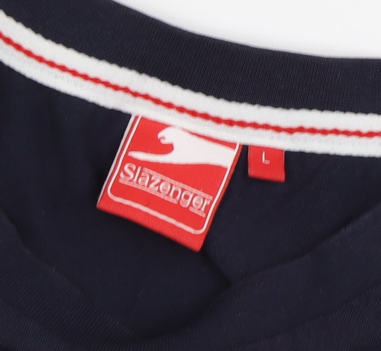 Slazenger Men's Black L T-Shirt with Logo