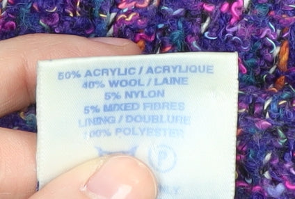 Alexon Women’s Purple Bouclé Suit Jacket Size 14 - Vintage Elegance