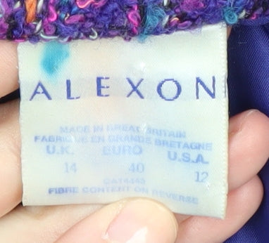 Alexon Women’s Purple Bouclé Suit Jacket Size 14 - Vintage Elegance