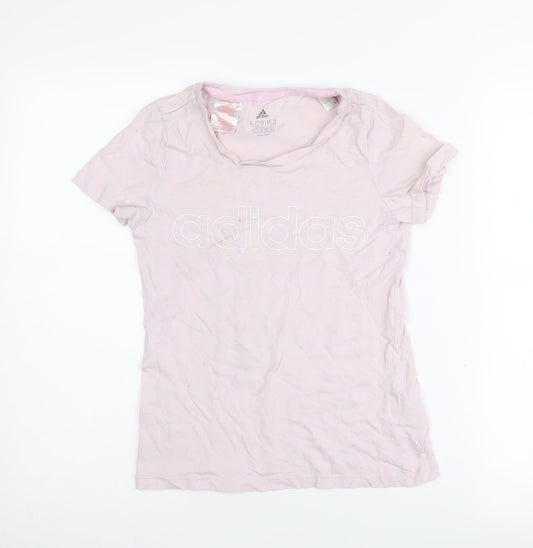 Adidas Girls Pink T-Shirt 11-12 Years Basic Logo Tee