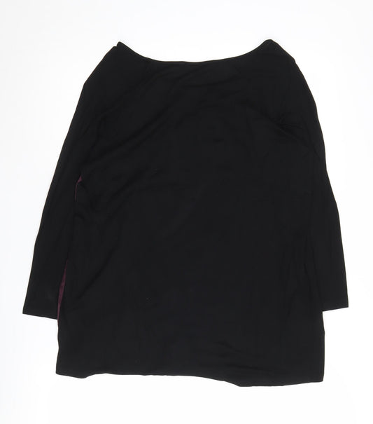 Womens UK Size 12 Laura Ashley Black Viscose Blend Blouse
