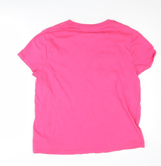 Disney Women's Pink Mickey Mouse T-Shirt Medium