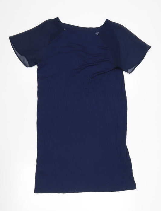 French Connection Women's Blue V-Neck Blouse Size 10