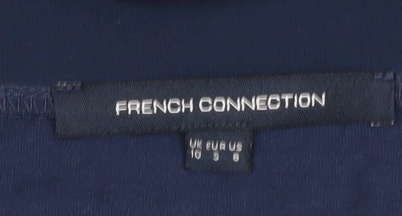 French Connection Women's Blue V-Neck Blouse Size 10