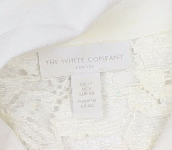 The White Company Women's White Lace Blouse Size 12