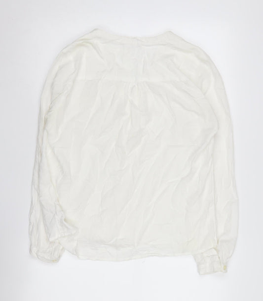 GAP Women's White Button-Up Blouse, Size M, Classic Style