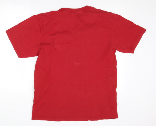Adidas Men's Red Graphic T-Shirt, Medium, Sports Style