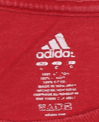 Adidas Men's Red Graphic T-Shirt, Medium, Sports Style