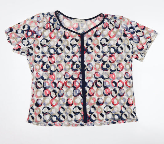 Womens UK Size 18 BASSINI Multicoloured Polyester Blend T-Shirt