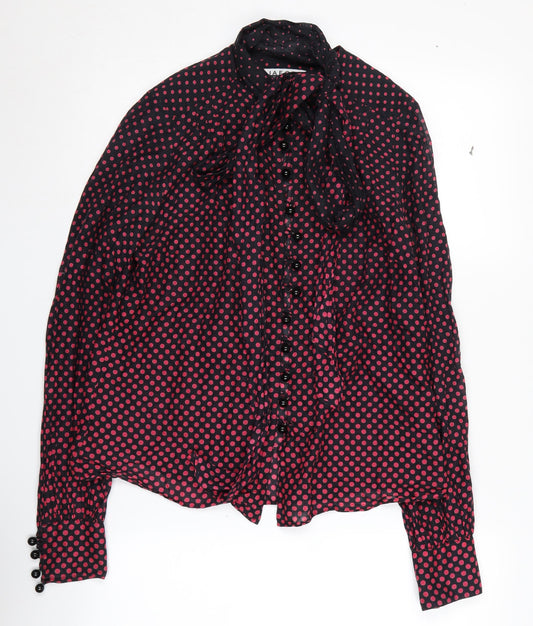 Jaeger Women's Red Polka Dot Blouse, Size 10, Cotton