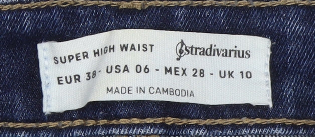 Stradivarius Women Blue High Rise Mom Jeans Size 10