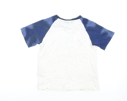 Adidas Boys White & Blue T-Shirt, Logo, Size 2-3 Years