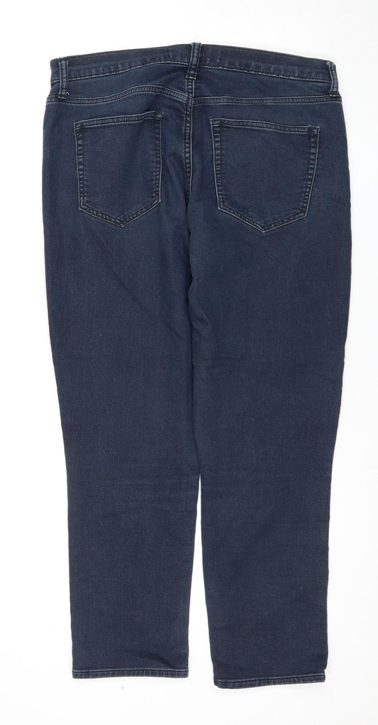 Gap Women's Blue Boyfriend Jeans Size 8 - Relaxed Fit Denim