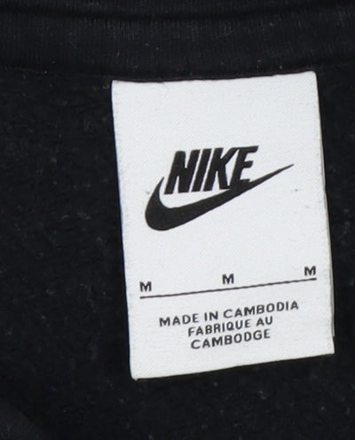 Nike Men's Black Hoodie - Size M, Pullover, Logo