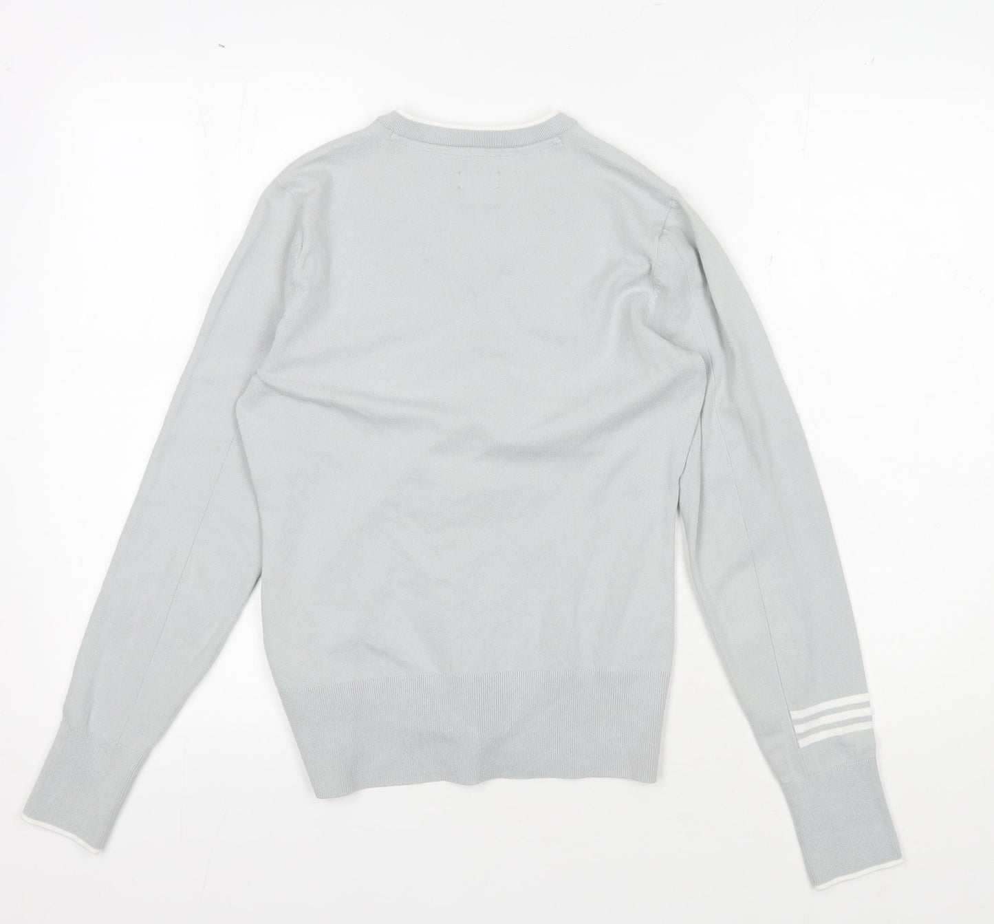 Adidas Women's Grey V-Neck Pullover Jumper Size S