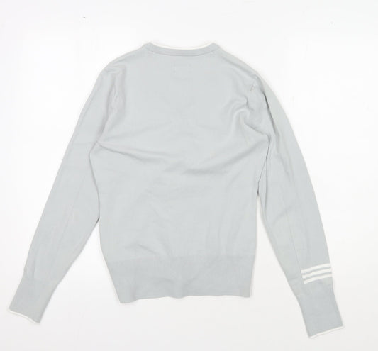 Adidas Women's Grey V-Neck Pullover Jumper Size S