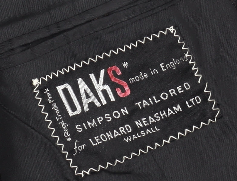 DAKS Men's Black Striped Blazer 42R Regular Fit