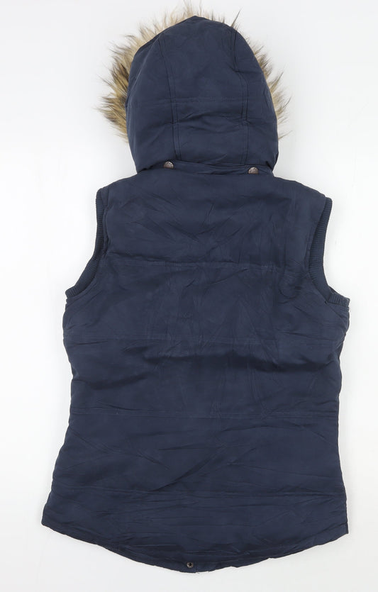 Fat Face Blue Women's Waistcoat Size 8 Puffer Jacket