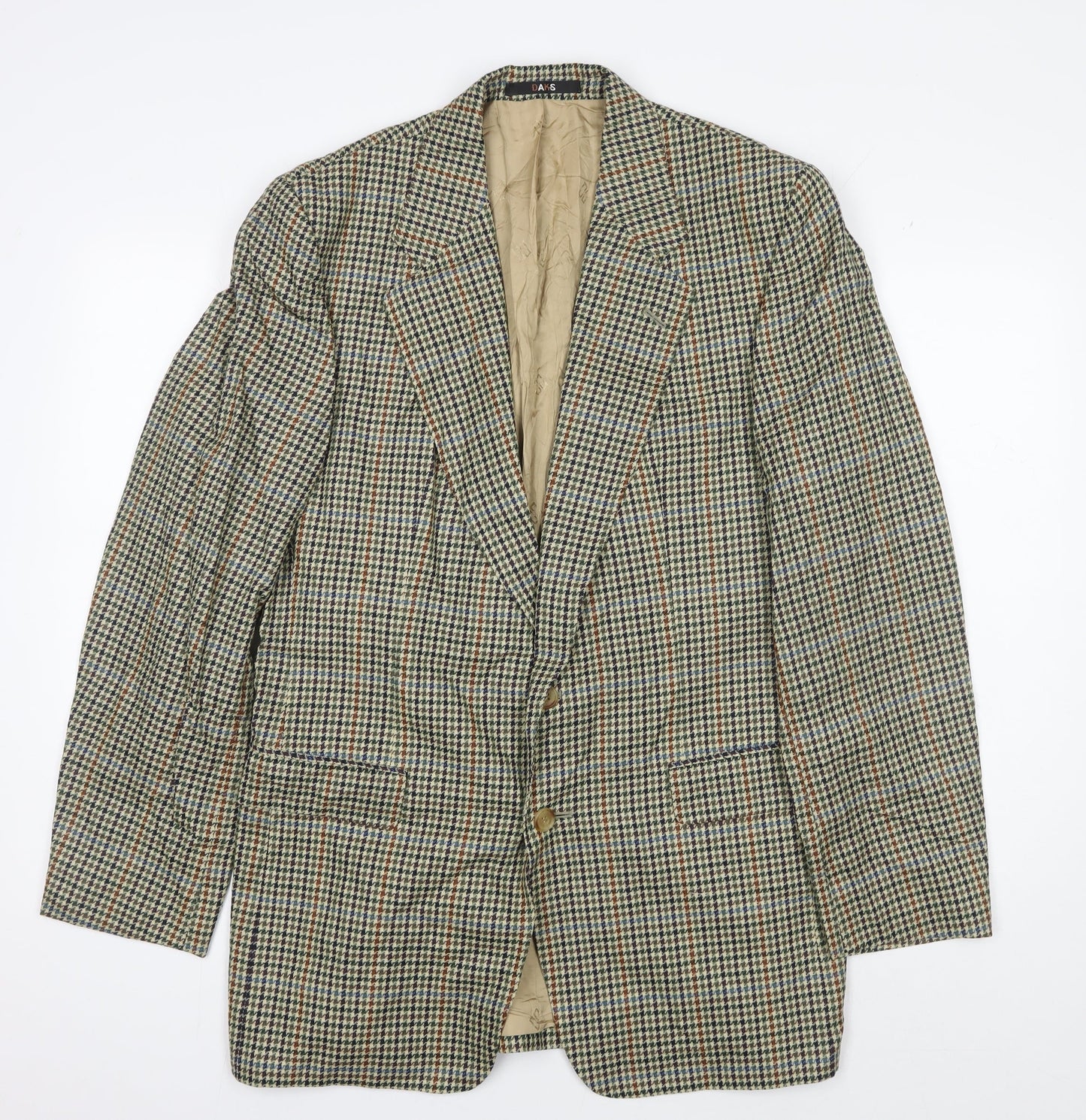 DAKS Men's Multicoloured Checked Wool Blazer 40L