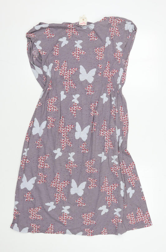 White Stuff Women Grey Animal Print Sleeveless Dress