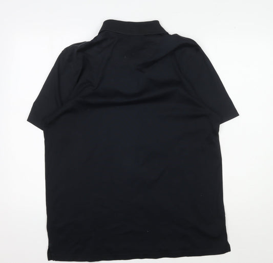 Jaeger Men's Black Polo Shirt - L, Collared & Buttoned