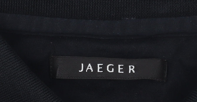 Jaeger Men's Black Polo Shirt - L, Collared & Buttoned