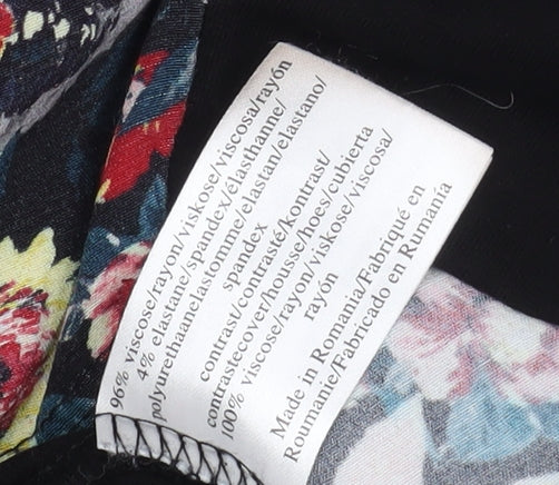 Laura Ashley Women's Black Multi Floral Dress Size 14
