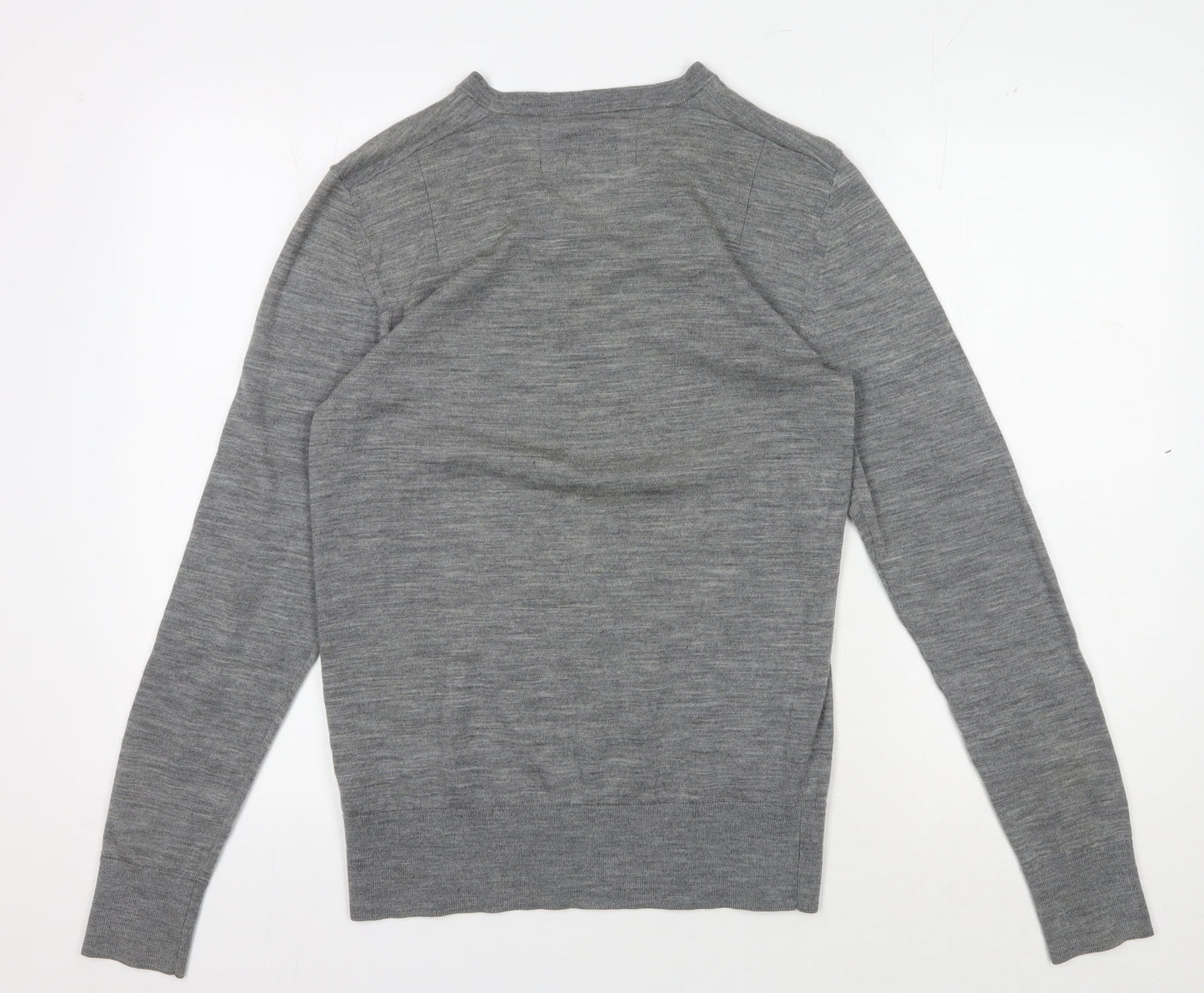 AllSaints Men's Grey Wool Pullover Jumper, Medium