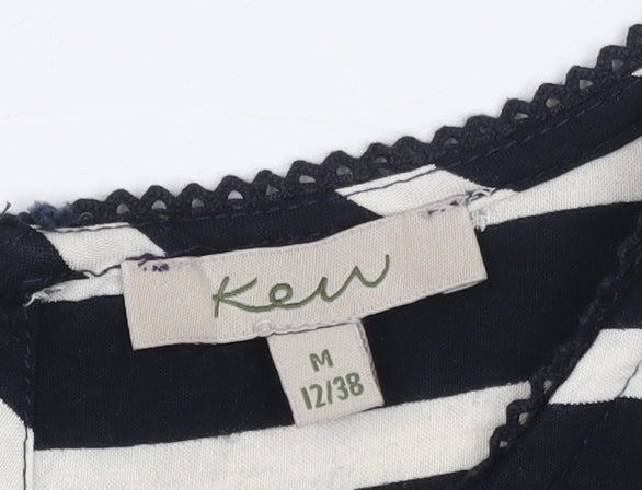Kew Women's Casual Black Striped Sleeveless Blouse Size 12