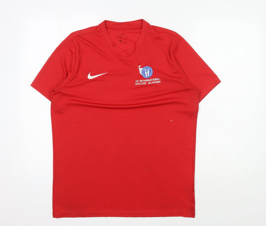 Nike Men's Red Soccer Jersey T-Shirt L Athletic