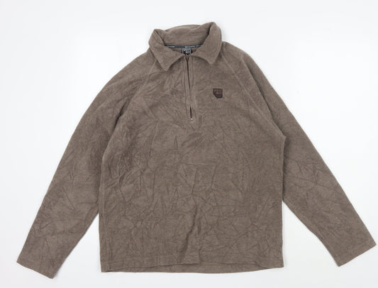 Sprayway Men's Brown 1/4 Zip Fleece Sweatshirt Large