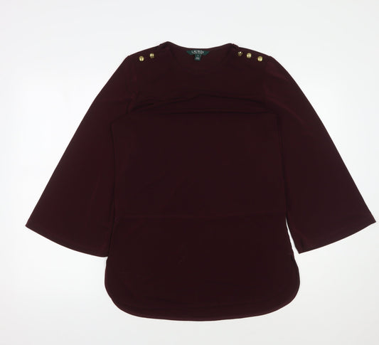 Lauren Ralph Lauren Women's Red 3/4 Sleeve Blouse