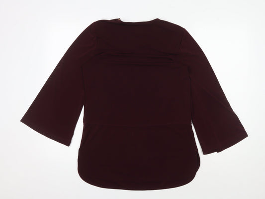 Lauren Ralph Lauren Women's Red 3/4 Sleeve Blouse